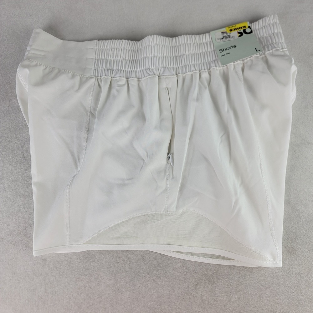 SO White High Rise Running Shorts Activewear Womens Size L Liner Pocket New